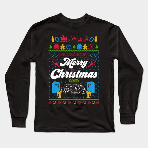 Multifandom Ugly Christmas Sweatshirt Long Sleeve T-Shirt by KsuAnn